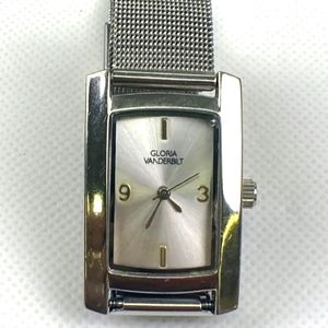Gloria Vanderbilt Mesh Silver Quartz Women's Watch -Excellent Condition